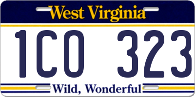 WV license plate 1CO323