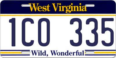 WV license plate 1CO335