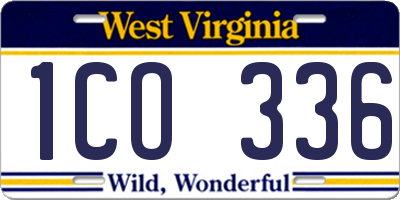 WV license plate 1CO336