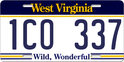 WV license plate 1CO337