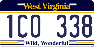 WV license plate 1CO338