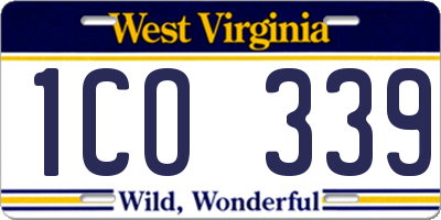 WV license plate 1CO339
