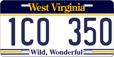 WV license plate 1CO350