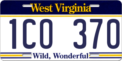 WV license plate 1CO370
