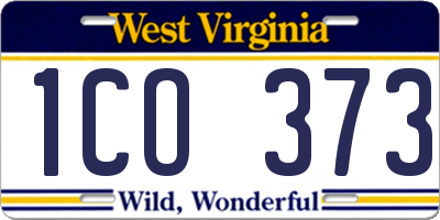 WV license plate 1CO373