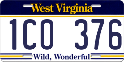 WV license plate 1CO376