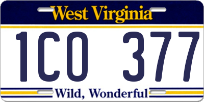 WV license plate 1CO377