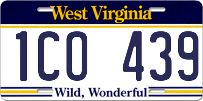 WV license plate 1CO439
