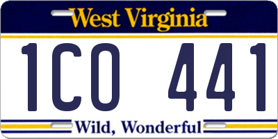 WV license plate 1CO441