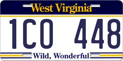 WV license plate 1CO448