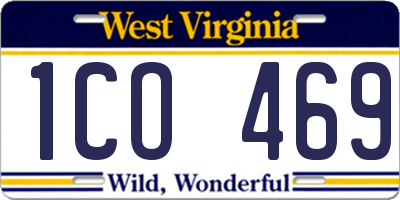 WV license plate 1CO469