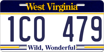 WV license plate 1CO479