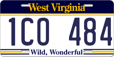 WV license plate 1CO484
