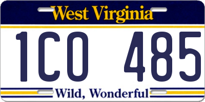 WV license plate 1CO485