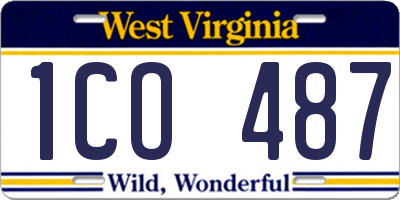 WV license plate 1CO487