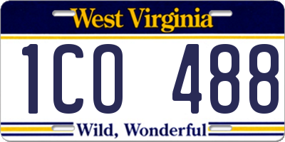 WV license plate 1CO488