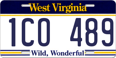 WV license plate 1CO489