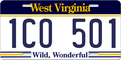 WV license plate 1CO501