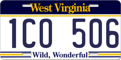 WV license plate 1CO506