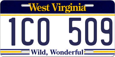 WV license plate 1CO509