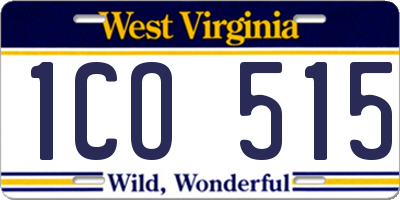 WV license plate 1CO515