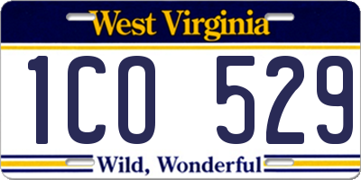 WV license plate 1CO529