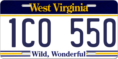 WV license plate 1CO550