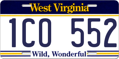WV license plate 1CO552