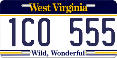 WV license plate 1CO555