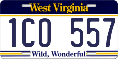 WV license plate 1CO557