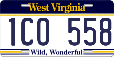WV license plate 1CO558