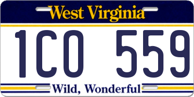 WV license plate 1CO559