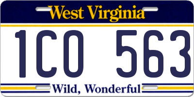 WV license plate 1CO563