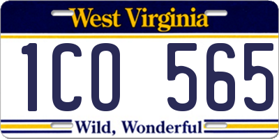 WV license plate 1CO565