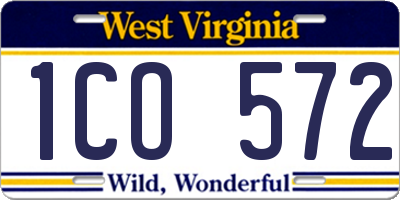 WV license plate 1CO572