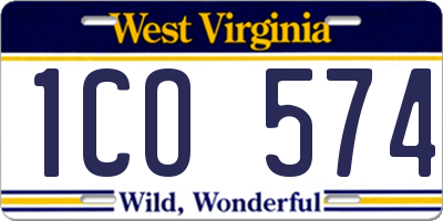WV license plate 1CO574