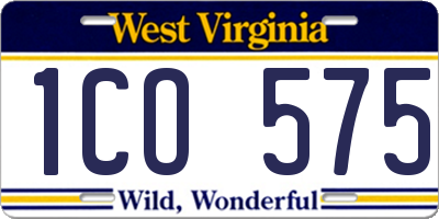 WV license plate 1CO575