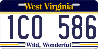WV license plate 1CO586