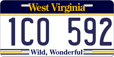WV license plate 1CO592