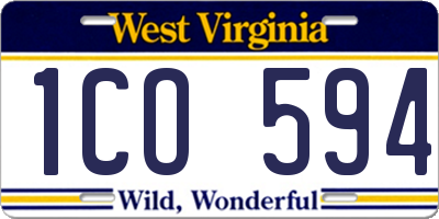 WV license plate 1CO594