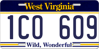 WV license plate 1CO609