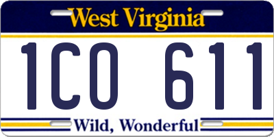 WV license plate 1CO611