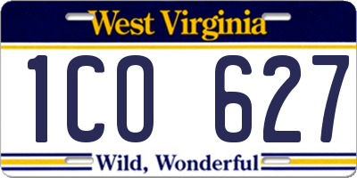 WV license plate 1CO627