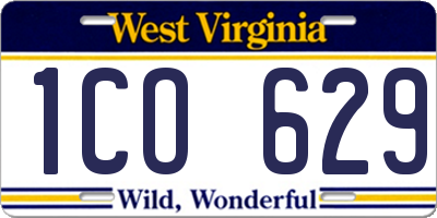 WV license plate 1CO629