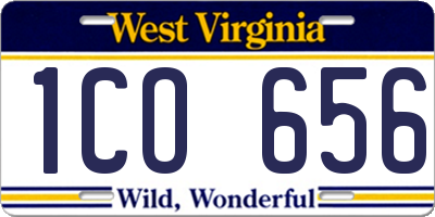 WV license plate 1CO656