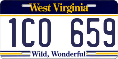 WV license plate 1CO659