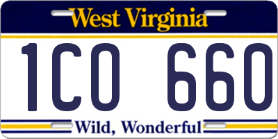 WV license plate 1CO660