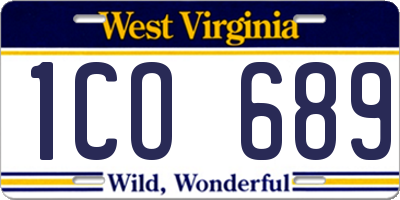 WV license plate 1CO689