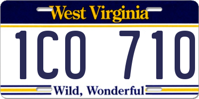 WV license plate 1CO710
