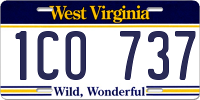 WV license plate 1CO737
